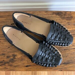 Nisolo Huarache Sandals, Black, Women’s Size 9